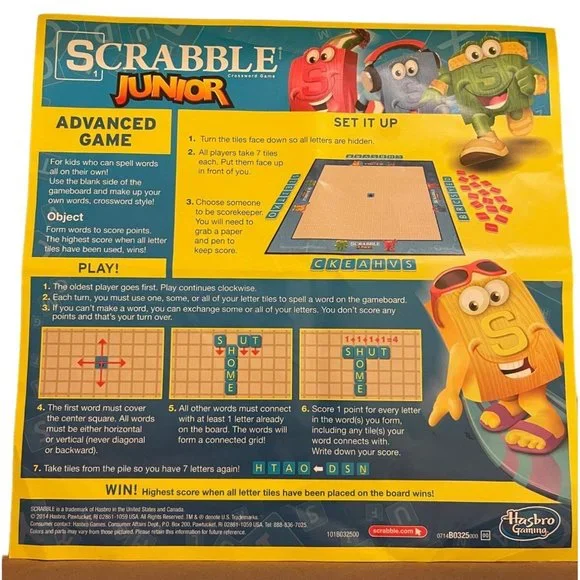 Scrabble Junior Game 2014 Hasbro COMPLETE - Picture 10 of 10